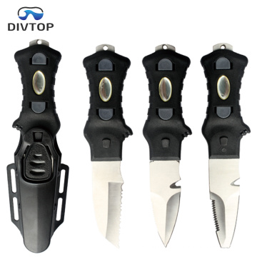 2020 OEM Blunt Pointed Tip Stainless Steel  Dive Knife,  Fixed Blade Line Cutter diving equipment.